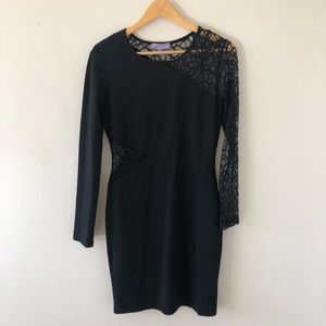Eden black lace dress long sleeve size M
